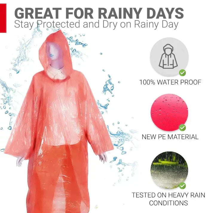 Unisex Disposable Rain Card for Emergency Use (pack of 5)